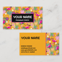 Funny Pickleball Party flamingos Visitenkarte