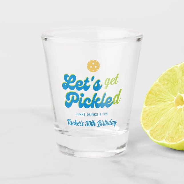 Funny Pickleball Party Pickled Personalisiert Schnapsglas (Vorderseite)