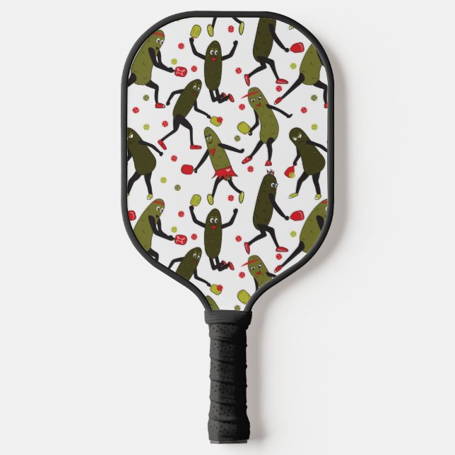 Funny Pickleball Pickle People Green White Schläger (Vorderseite)