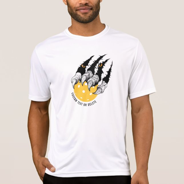 Funny Pickleball Player Monster Beast Claw Custom T-Shirt (Vorderseite)