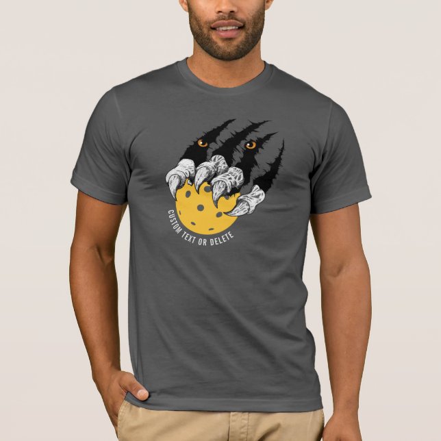 Funny Pickleball Player Monster Beast Claw Custom T-Shirt (Vorderseite)