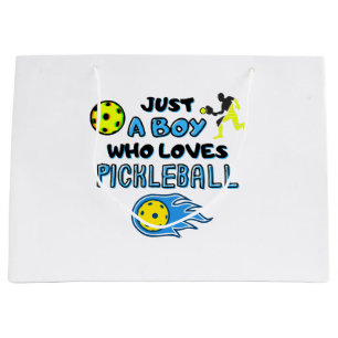 Funny Pickleball Player Nur ein Junge, der Lieben Große Geschenktüte