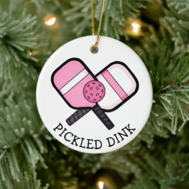 Funny Pickleball Puff Weihnachten Keramik Ornament