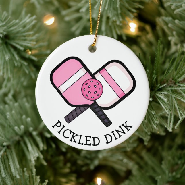 Funny Pickleball Puff Weihnachten Keramik Ornament (Baum)