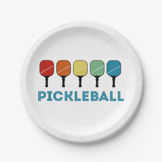 Funny Pickleball Retro Vintag Pappteller (Vorderseite)