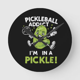 Funny-Pickleball Runde Wanduhr