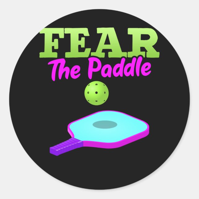 Funny Pickleball Sport Lover Paddle Runder Aufkleber (Vorderseite)