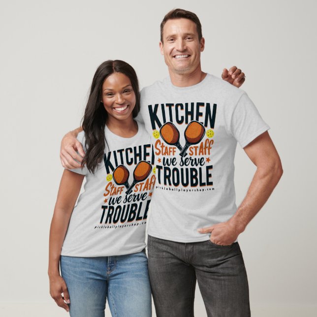 Funny Pickleball T-shirt gris - "Personnel de cuis (Unisexe)