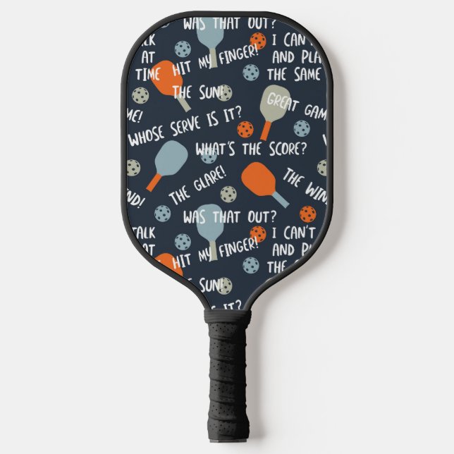 Funny Pickleball Talk Ausreden Blue Orange Pickleball Schläger (Vorderseite)