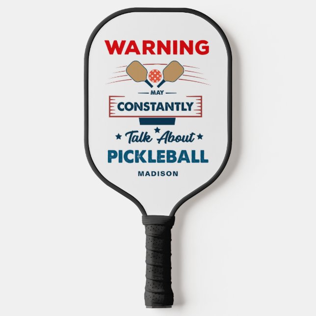 Funny Pickleball Typografie Personalisiert Name Schläger (Vorderseite)