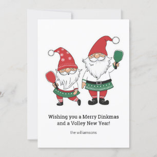 Funny Pickleball Weihnachtsgnomes, Custom Text Feiertagskarte