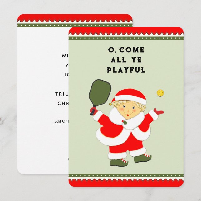 Funny Pickleball Weihnachtskarten Feiertagskarte (Vorne/Hinten)