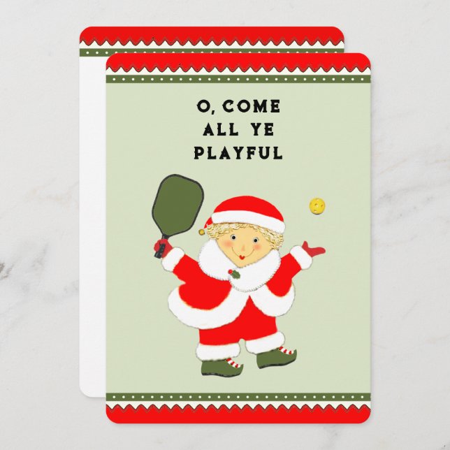 Funny Pickleball Weihnachtskarten Feiertagskarte (Vorne/Hinten)