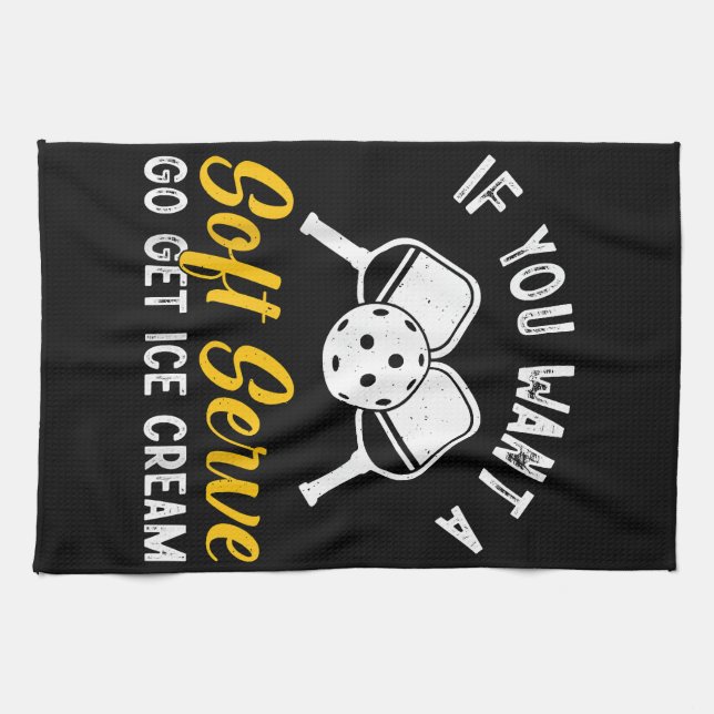 Funny Pickleball, wenn du einen weichen Serve Will Geschirrtuch (Horizontal)