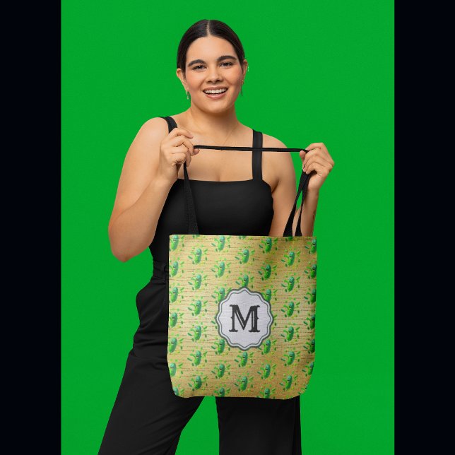 Funny Pickleman Monogram Tasche (Preppy trendy look with your monogram!)