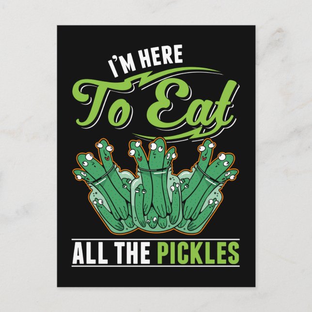Funny Pickles Dill Pickle Eater Postkarte (Vorderseite)