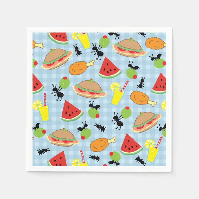 Funny Picnic Food Musterpapier Napkins Serviette (Vorderseite)