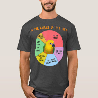 Funny Pie Chart Life Jenday Conure Parrot T-Shirt