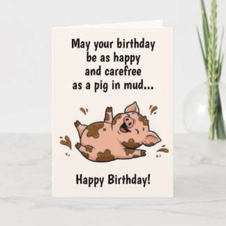 Funny Pig Birthday Karte