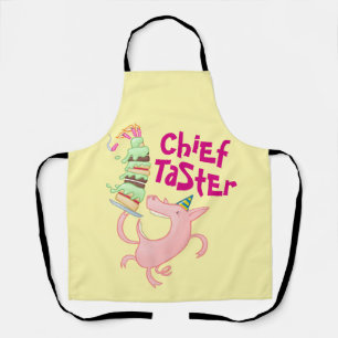Funny Pig Chief Taster Gigant Schwammkuchen Cartoo Schürze