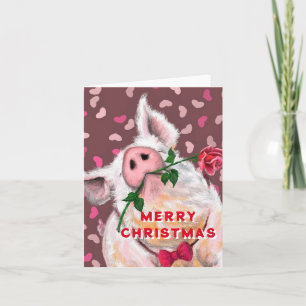 Funny Pig Christmas Card Karte