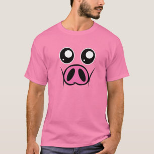 Funny Pig Face for Costume Cosplay Pink Pig T-Shirt