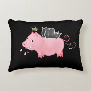 Funny Pig Fairy Cartoon - Niedliche Schweinzaubere Dekokissen
