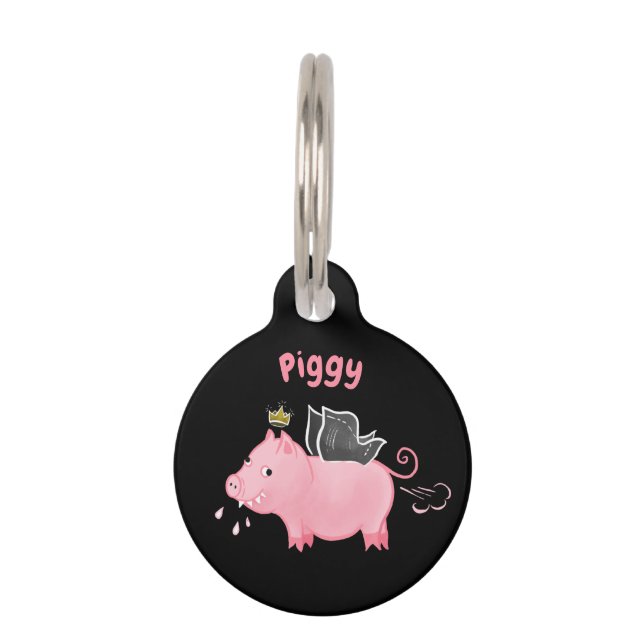 Funny Pig Fairy Cartoon - Niedliche Schweinzaubere Haustiermarke (Vorderseite)