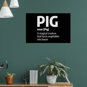 Funny Pig Fleisch Definition Schweinebacke Poster