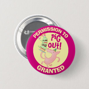 Funny Pig Genehmigung zum Ausstechen von Cartoon Button
