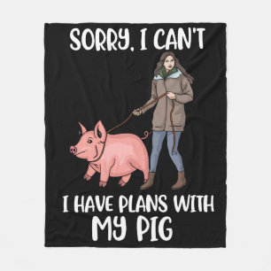 Funny Pig Geschenk Frauen Schwein Geschenk Mädchen Fleecedecke