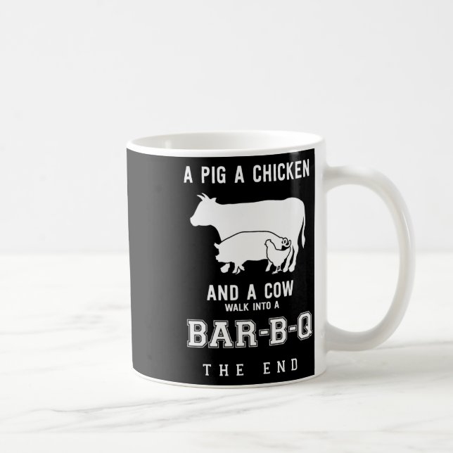 Funny Pig Hühnerkuh Geschichte von Grillen Master  Kaffeetasse (Rechts)