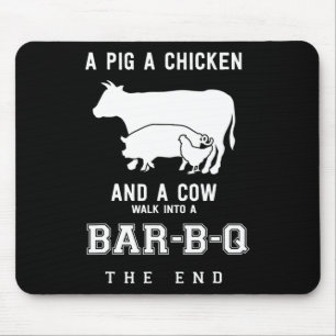 Funny Pig Hühnerkuh Geschichte von Grillen Master  Mousepad