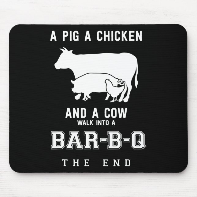 Funny Pig Hühnerkuh Geschichte von Grillen Master  Mousepad (Vorne)