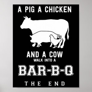 Funny Pig Hühnerkuh Geschichte von Grillen Master  Poster