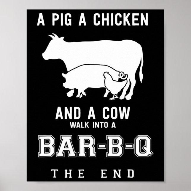 Funny Pig Hühnerkuh Geschichte von Grillen Master  Poster (Vorne)