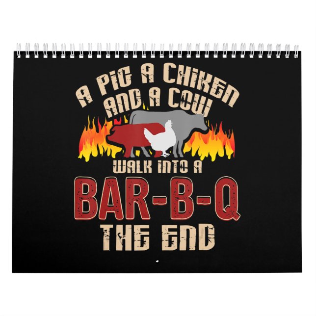 Funny Pig Hühnerkuhe Bar B Q Grillen Koch Cookie K Kalender (Titelbild)