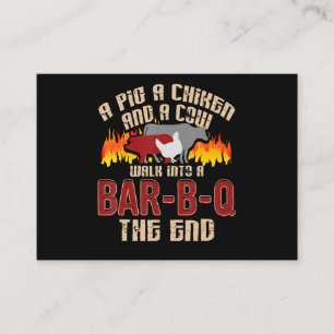 Funny Pig Hühnerkuhe Bar B Q Grillen Koch Cookie K Visitenkarte