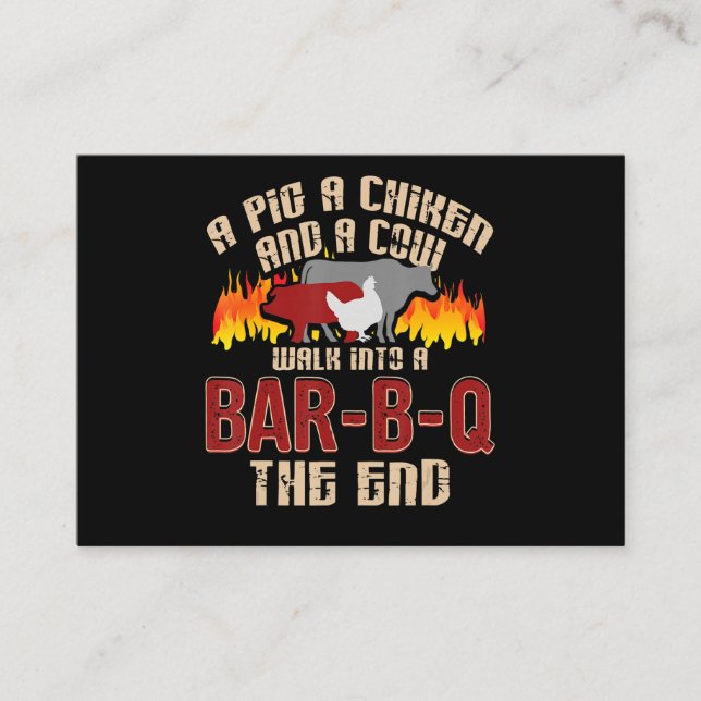 Funny Pig Hühnerkuhe Bar B Q Grillen Koch Cookie K Visitenkarte (Vorderseite)