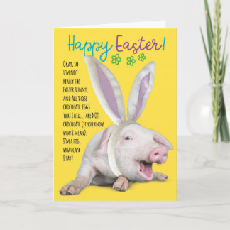 Funny Pig - Ich bin nicht das Ostersonnige Foto Karte