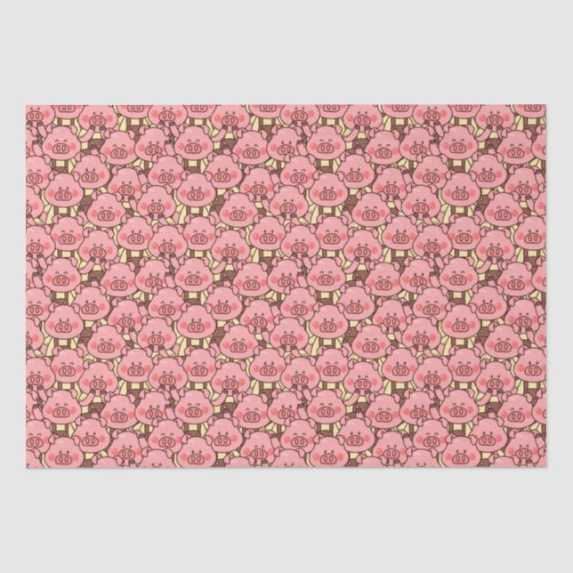 Funny Pig in Overalls Seidenpapier (Vorderseite)