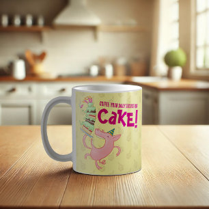 Funny Pig Kaffee Täglich Entschuldigung für Kuchen Kaffeetasse