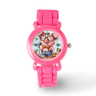 Funny Pig Kinder Pink Watch Armbanduhr