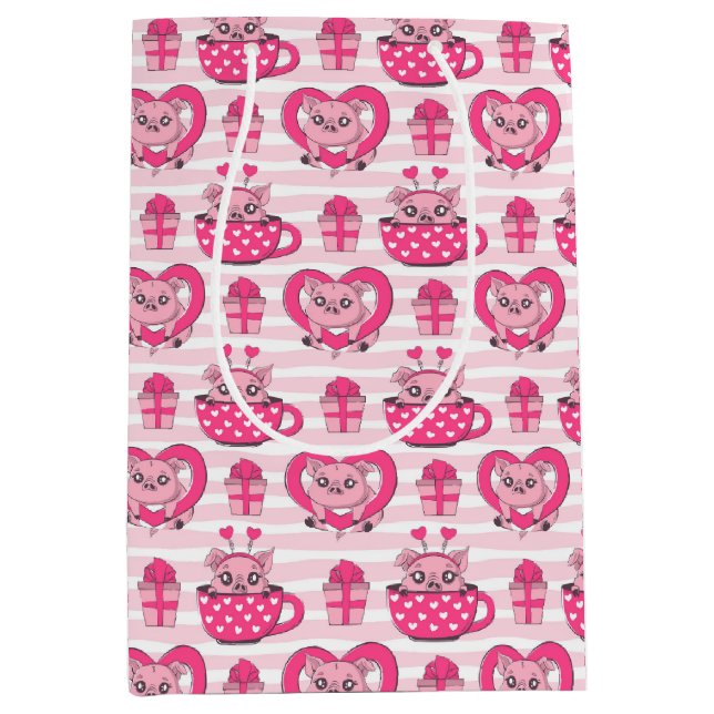 Funny Pig Liebe Puff Mittlere Geschenktüte (Vorderseite)