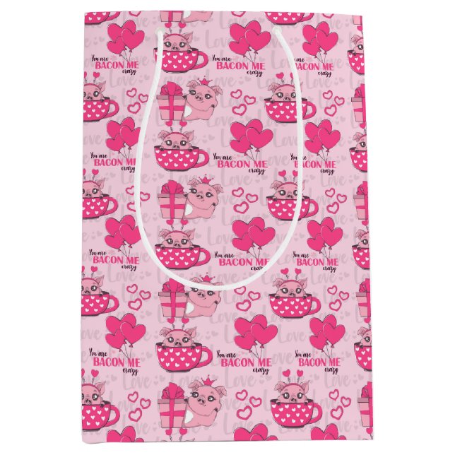 Funny Pig Liebe Puff Mittlere Geschenktüte (Vorderseite)