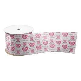 Funny Pig Liebe Puff Satinband