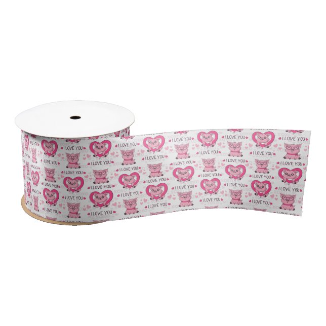 Funny Pig Liebe Puff Satinband (Spule)