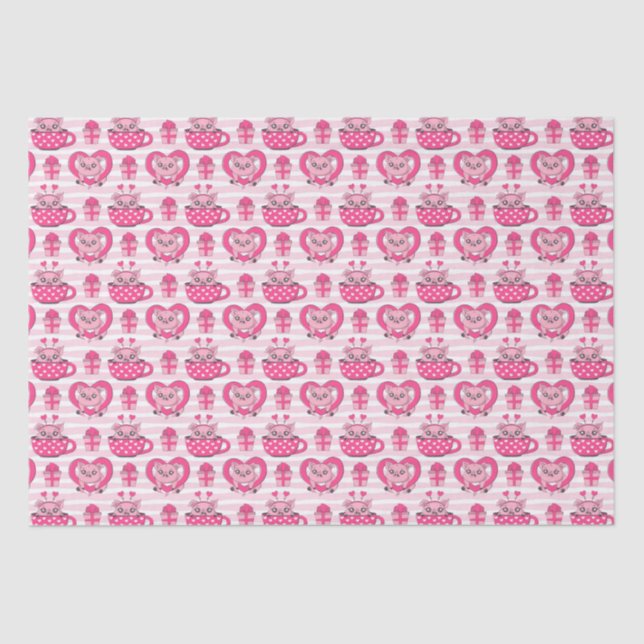 Funny Pig Liebe Puff Seidenpapier (Vorderseite)