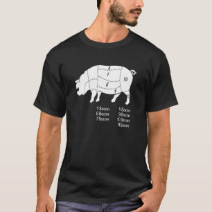Funny Pig Meat Parts Bacon Barbecue T-Shirt