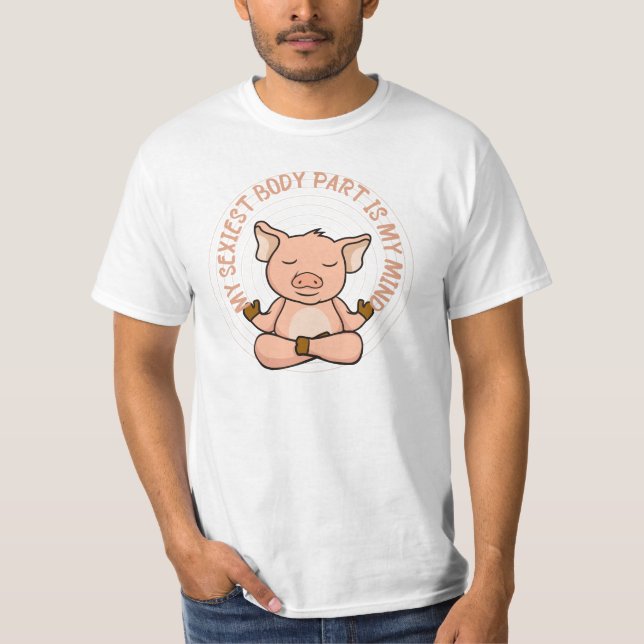 Funny Pig Meditation Practice Gift T-Shirt (Vorderseite)